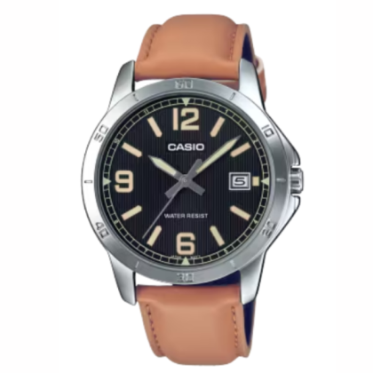 Casio General MTP-V004L-1B2 Brown Leather Band Men Watch